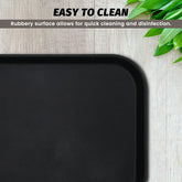 Clivia 6 Pack Restaurant Grade Non-Slip Tray,Fiberglass Serving Trays,Rectangular,17.9 x 13.9 Inch,Plastic,Black
